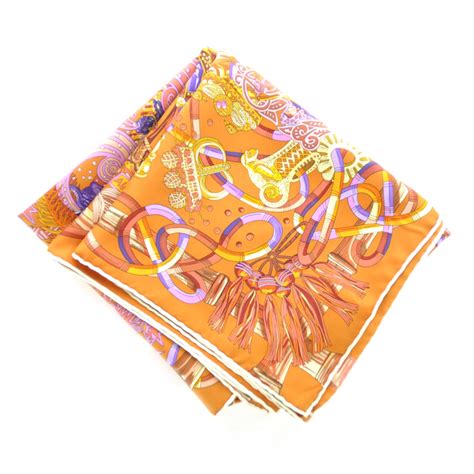 hermes scarf au fil du carre|HERMES Silk Au Fil Du Carre Scarf 90.